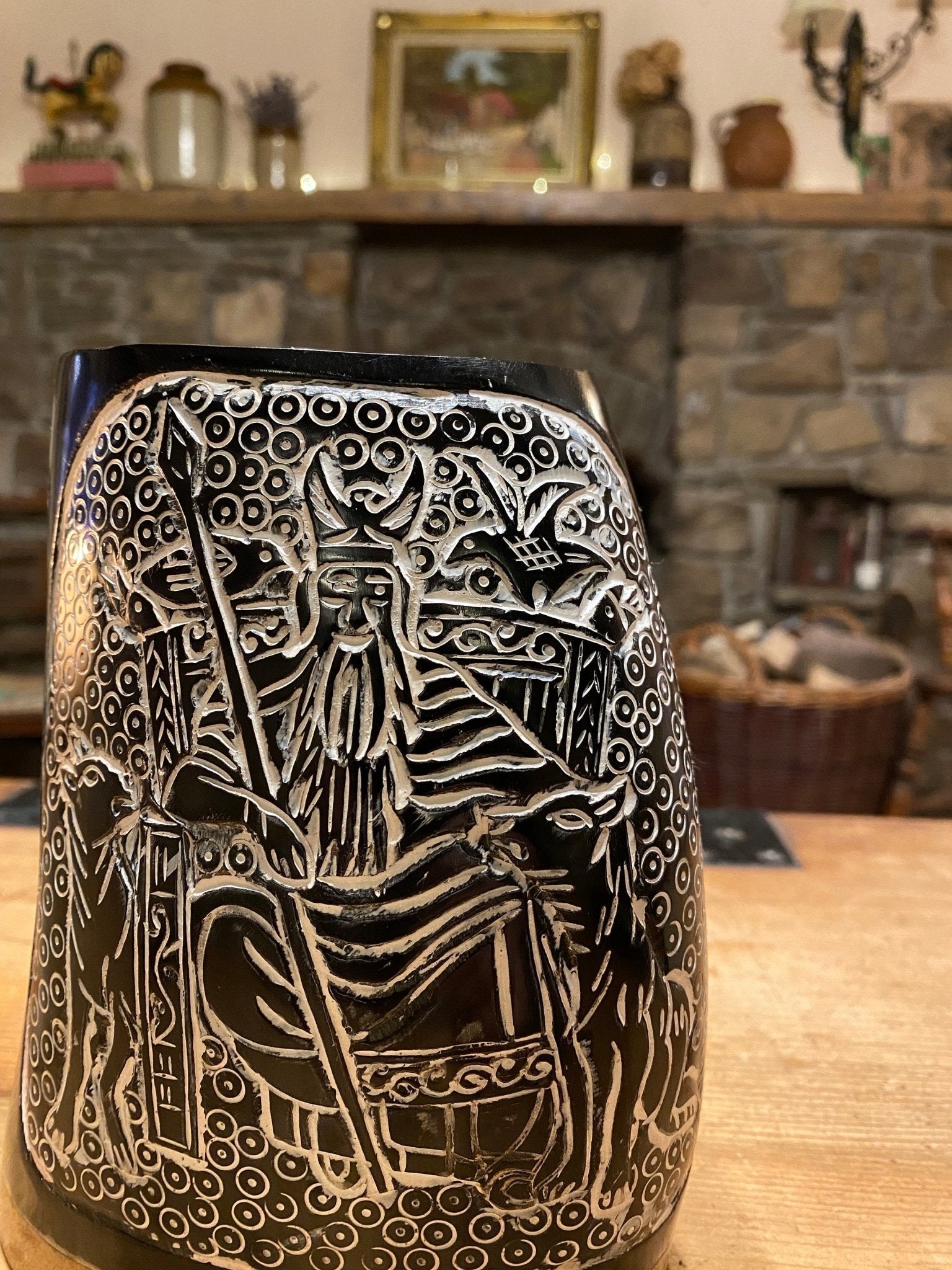 Odin's Tankard — Hand-Carved Viking Drinking Horn Mug - Bushman Survival