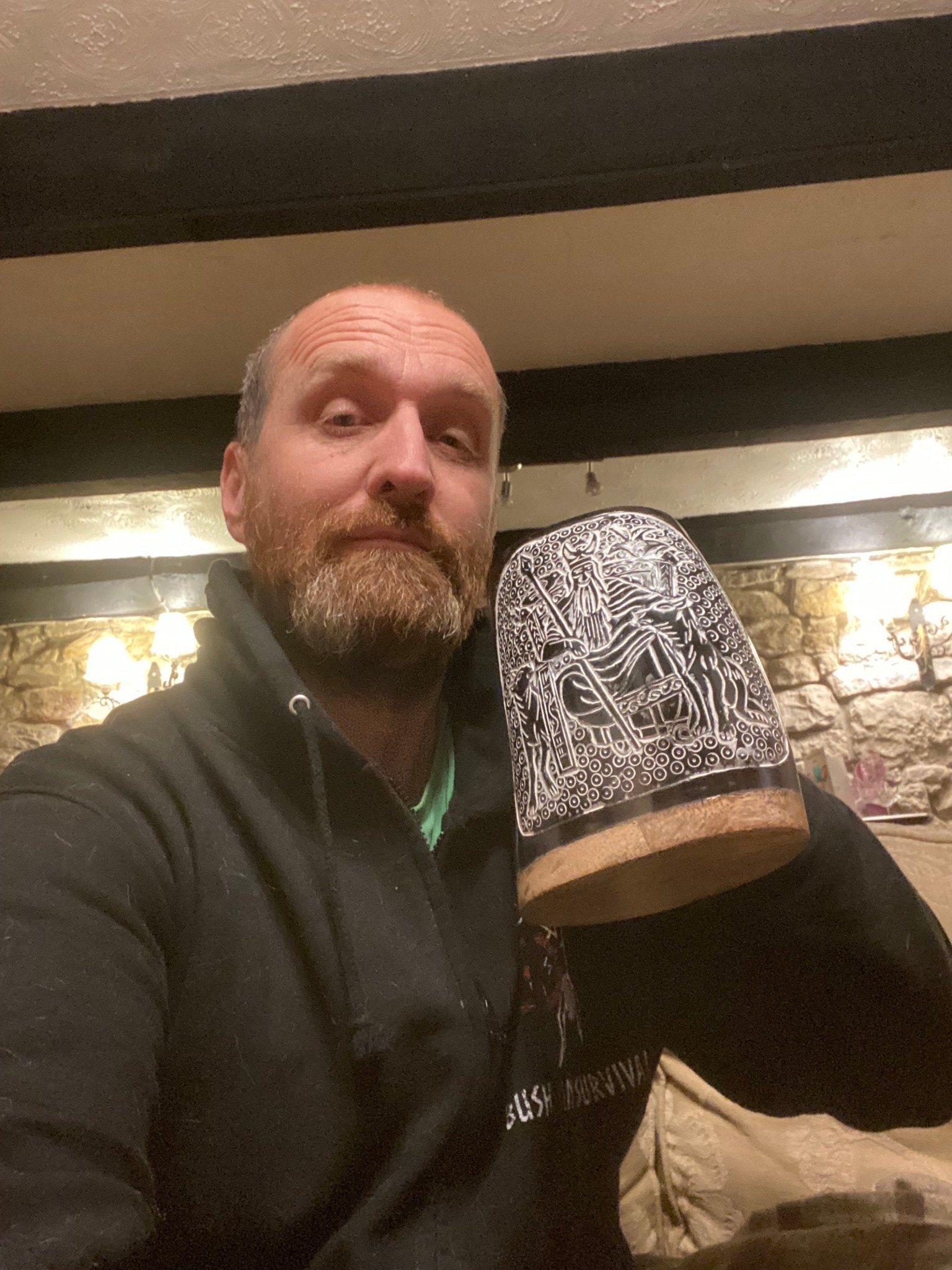 Odin's Tankard — Hand-Carved Viking Drinking Horn Mug - Bushman Survival