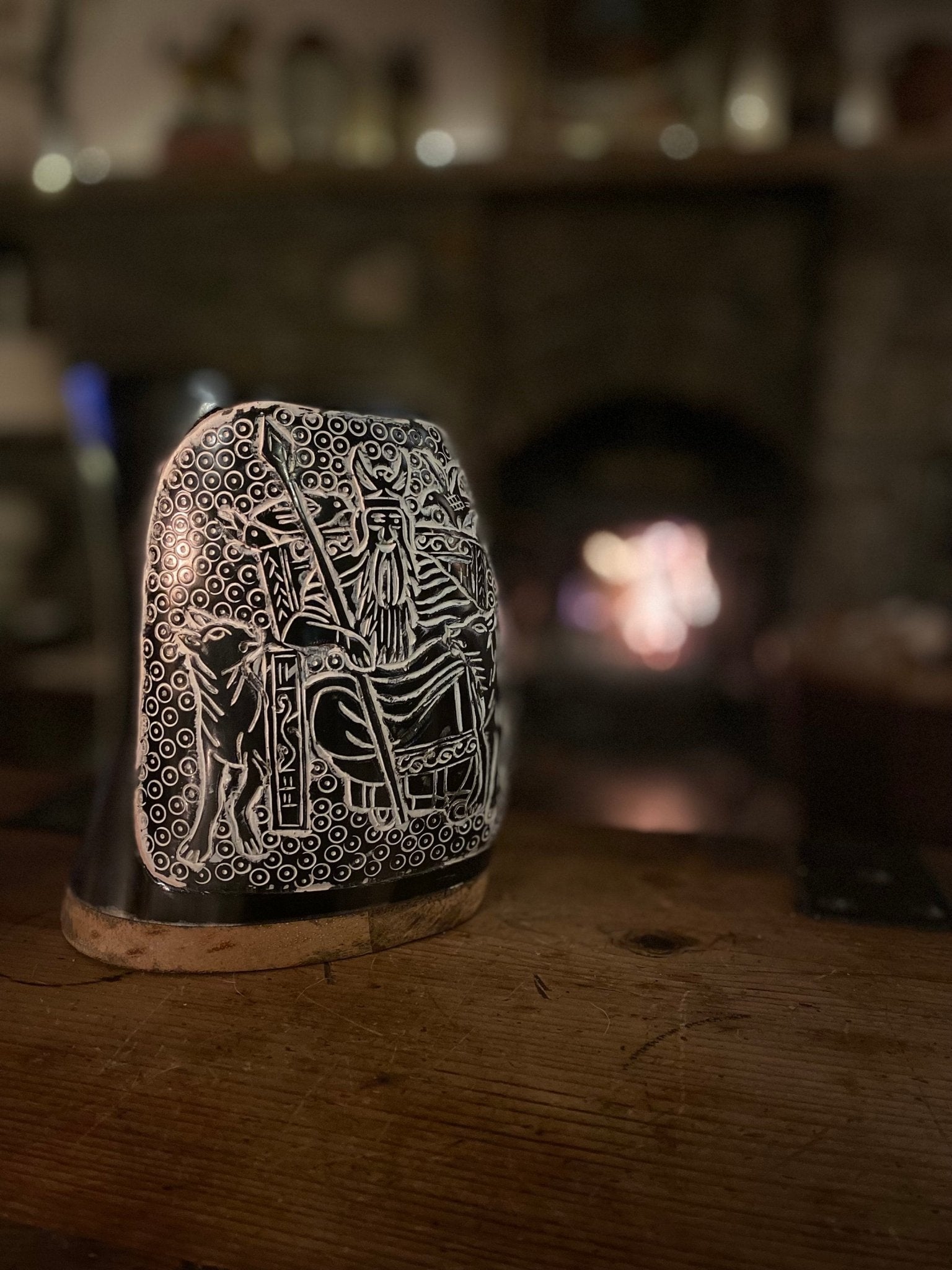 Odin's Tankard — Hand-Carved Viking Drinking Horn Mug - Bushman Survival
