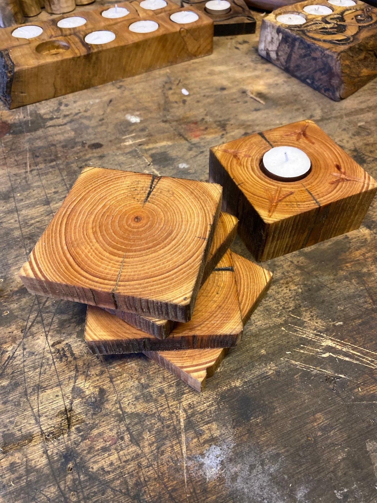 Rustic Coffee, Drinks, Candle Coasters - Bushman Survival