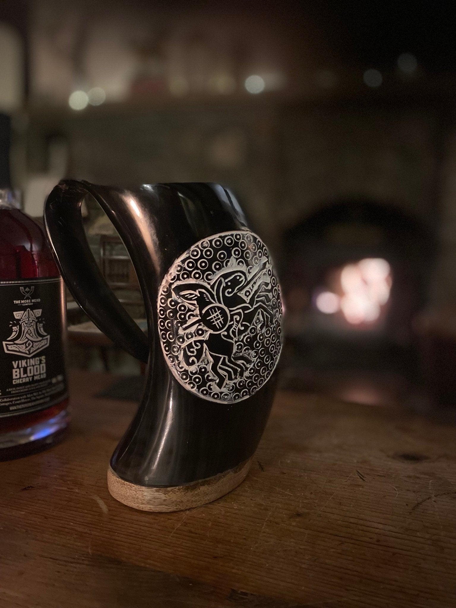 Sleipnir Viking Tankard - Hand Carved Viking Drinking Tankard - Bushman Survival