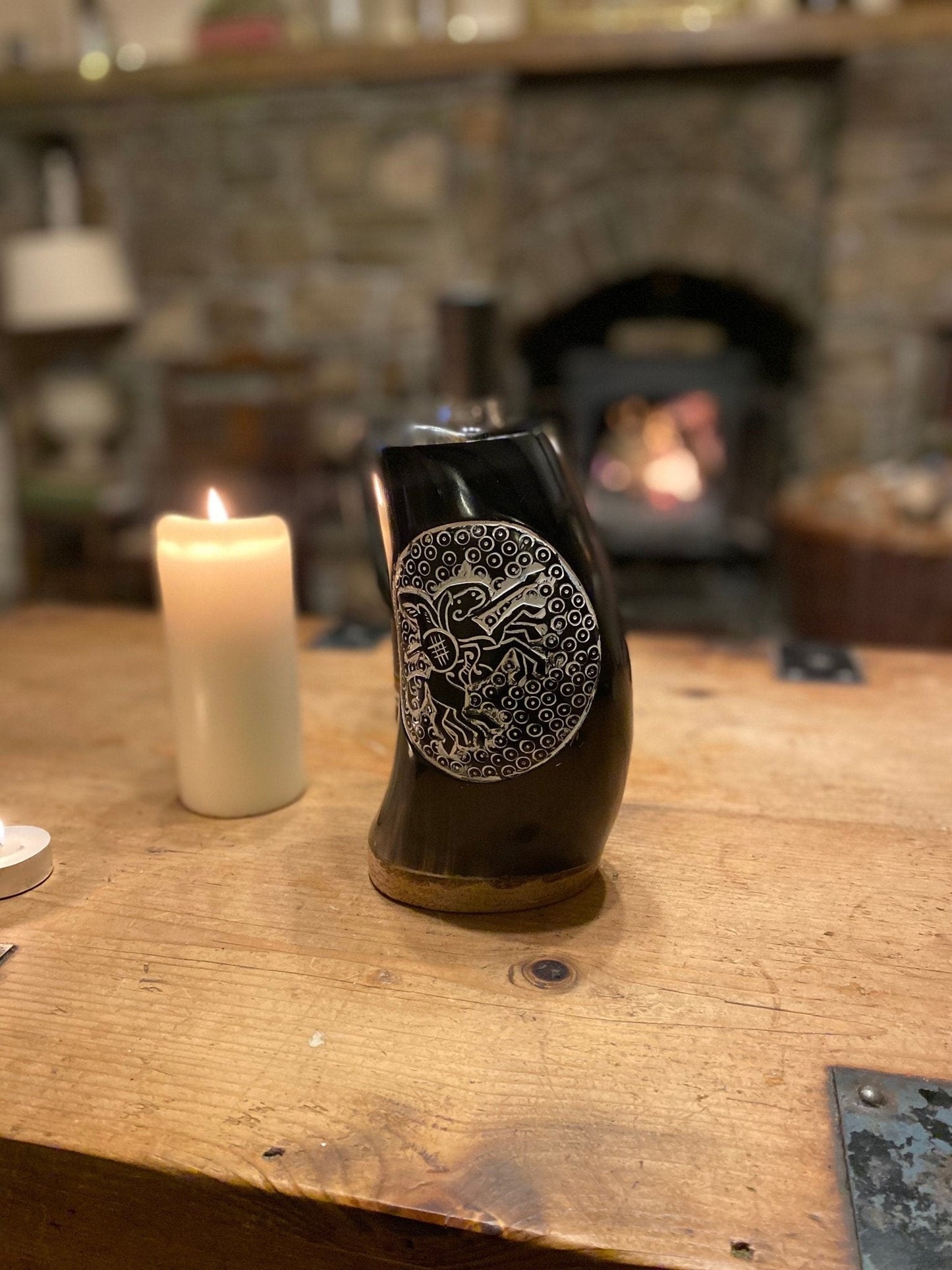 Sleipnir Viking Tankard - Hand Carved Viking Drinking Tankard - Bushman Survival