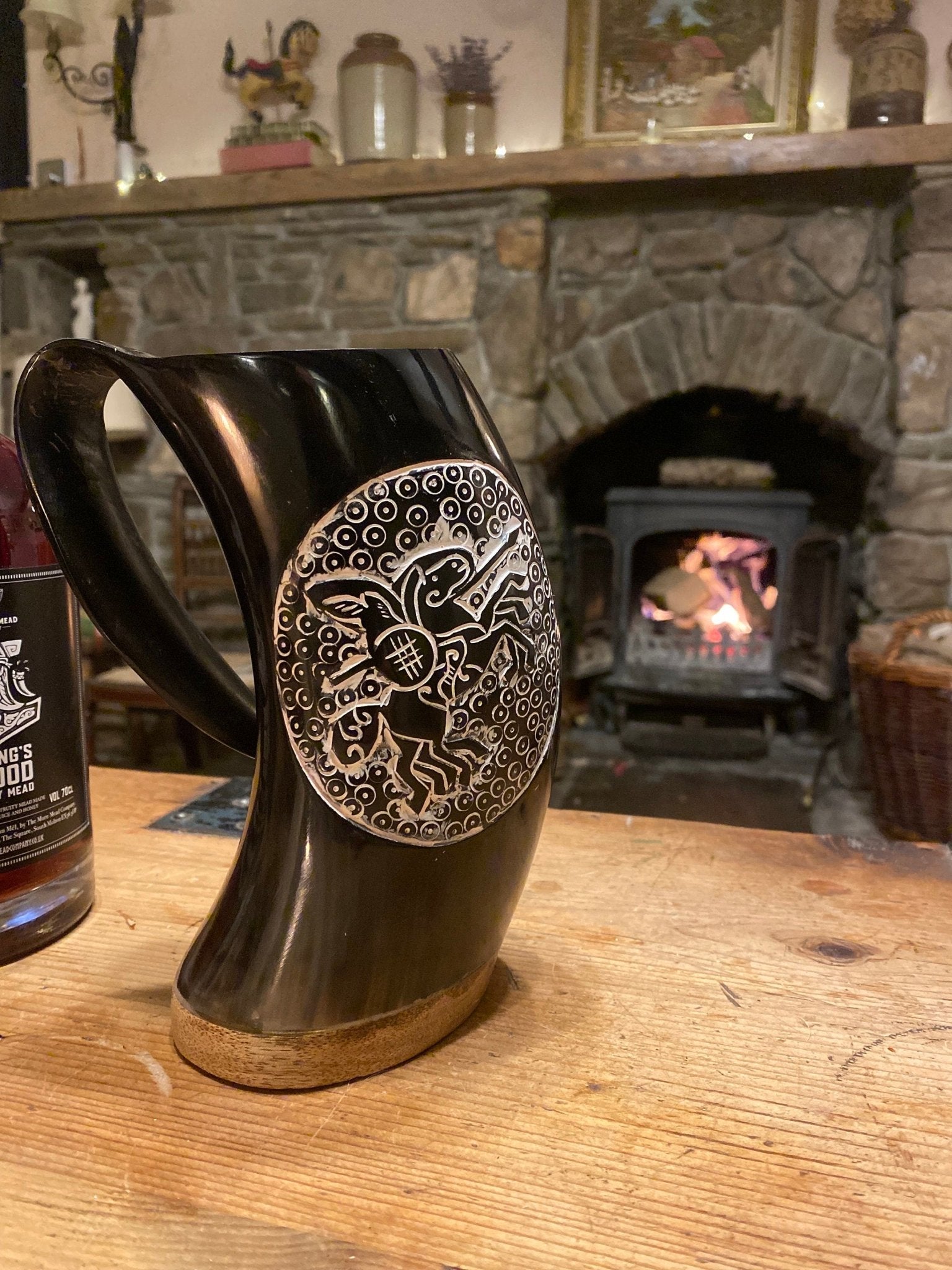 Sleipnir Viking Tankard - Hand Carved Viking Drinking Tankard - Bushman Survival