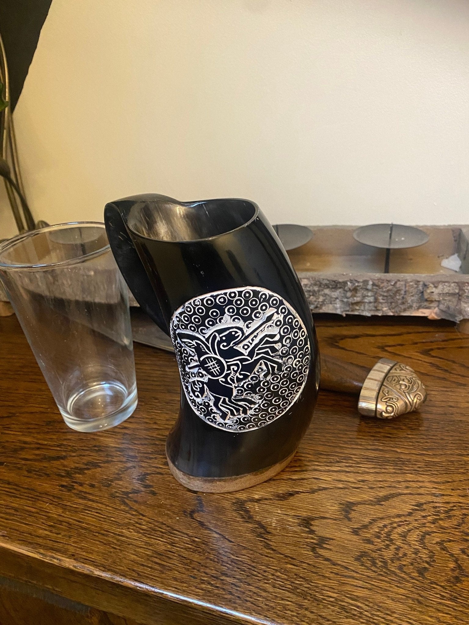 Sleipnir Viking Tankard - Hand Carved Viking Drinking Tankard - Bushman Survival