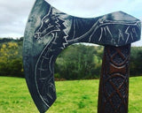 Stunning Hand Carved Viking Axe - Bushman Survival