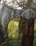 Stunning Hand Carved Viking Axe - Bushman Survival