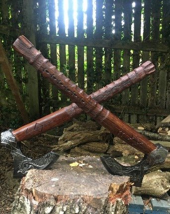Stunning Hand Carved Viking Axe - Bushman Survival