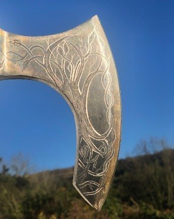 Viking Pizza Axe — Hand-Carved Skeggox - Bushman Survival