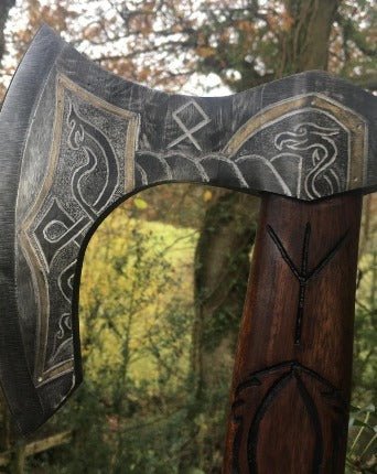 Viking Skeggox Axe — Hand-Carved, Custom - Bushman Survival