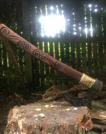 Viking Skeggox Axe — Hand-Carved, Custom - Bushman Survival