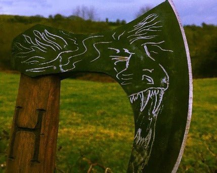 Viking Skeggox Axe — Hand-Carved, Custom - Bushman Survival